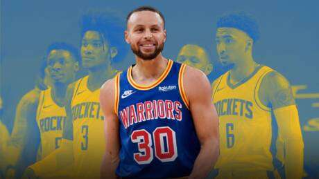 Stephen Curry rebondit contre les Rockets