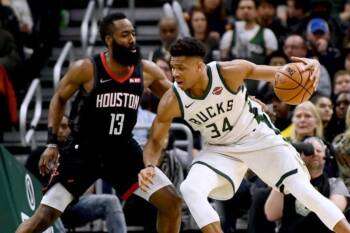 Giannis y va d'une flèche envers Harden